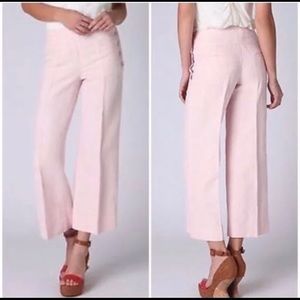 Pink linen Anthropologie pants